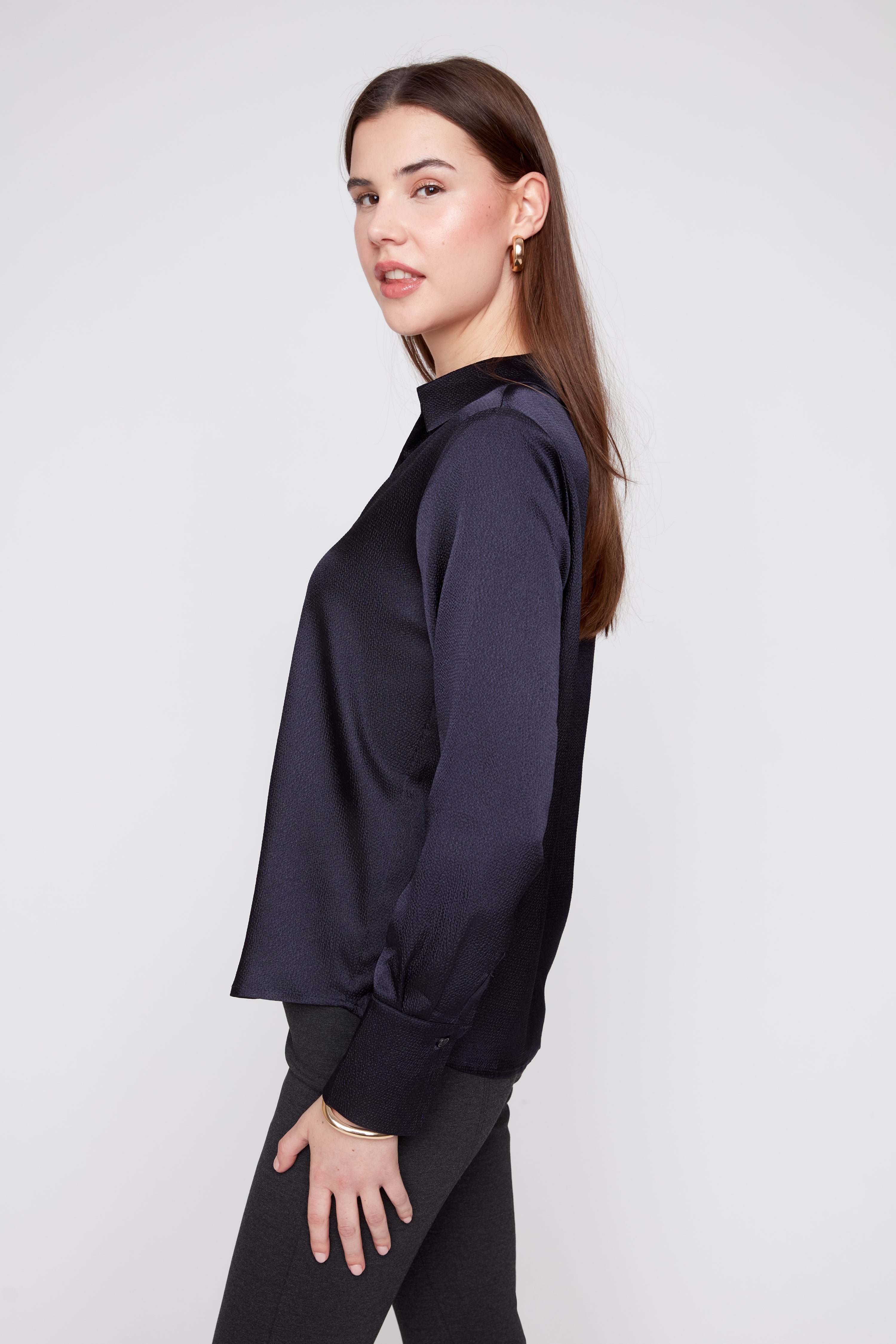 Classic Button-Down Shirt with Notched Collar