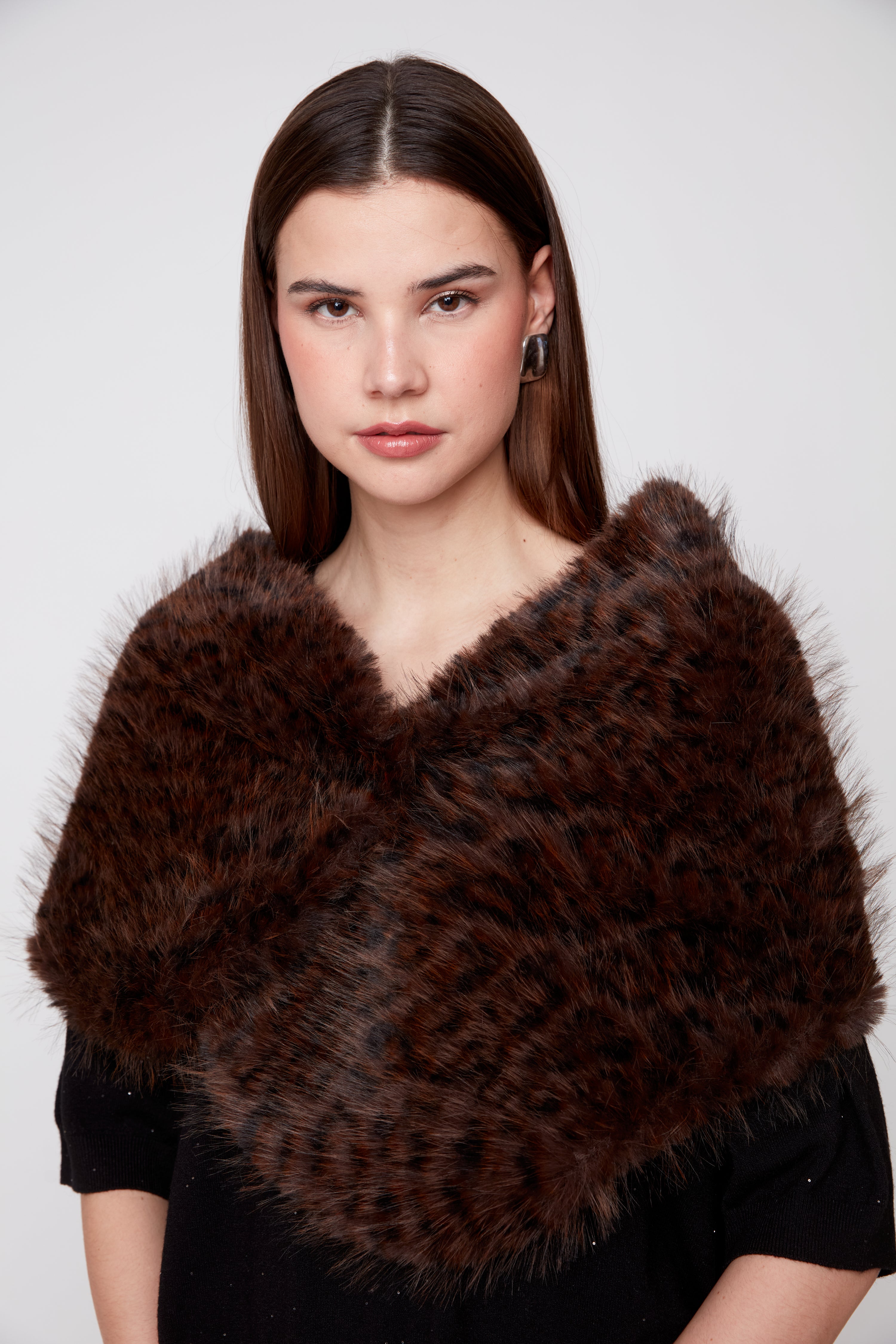 Leopard Long Hair Fur Stole