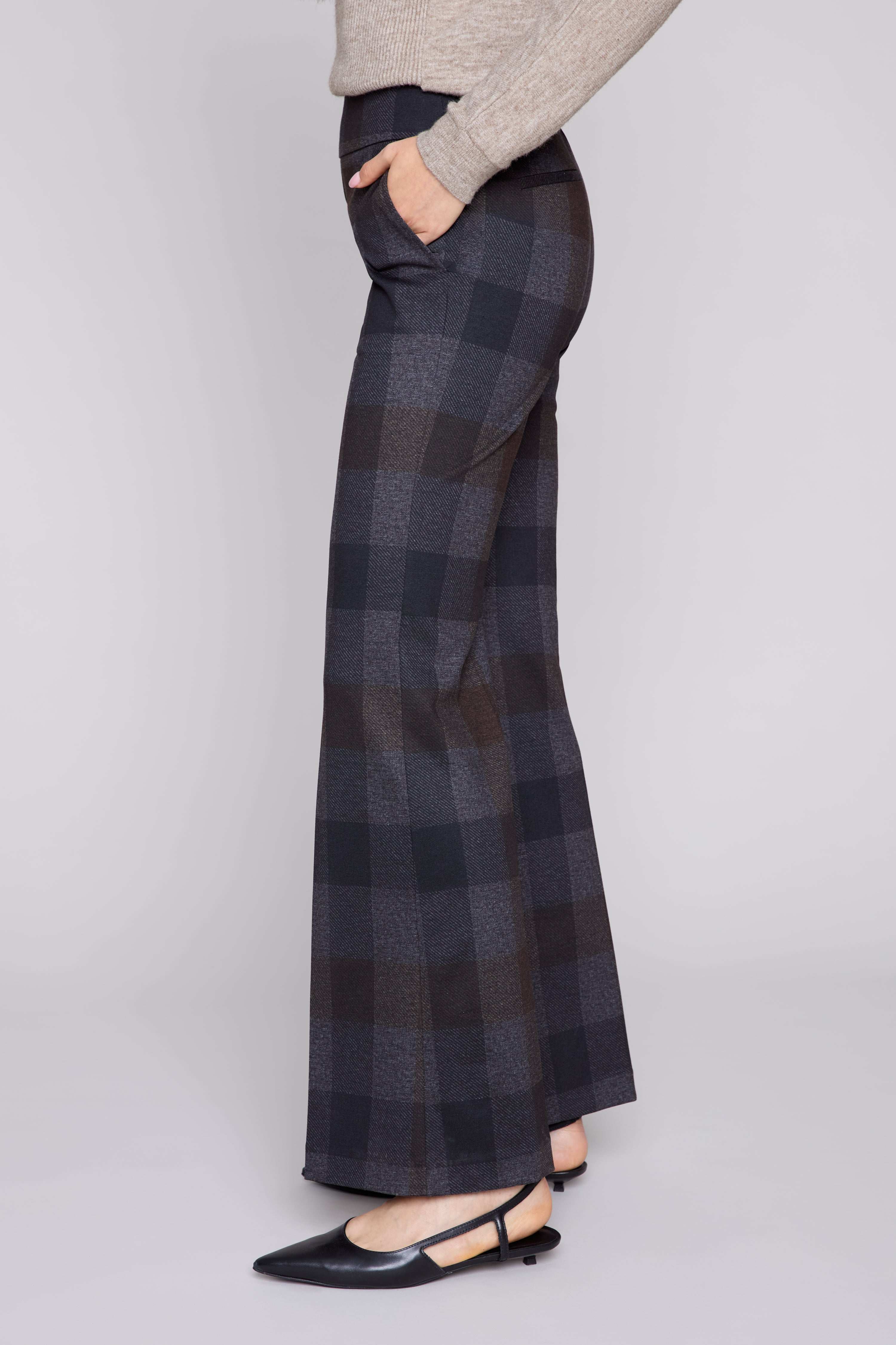 Bold Check Knit Pull-On Pants – Carbo Combo