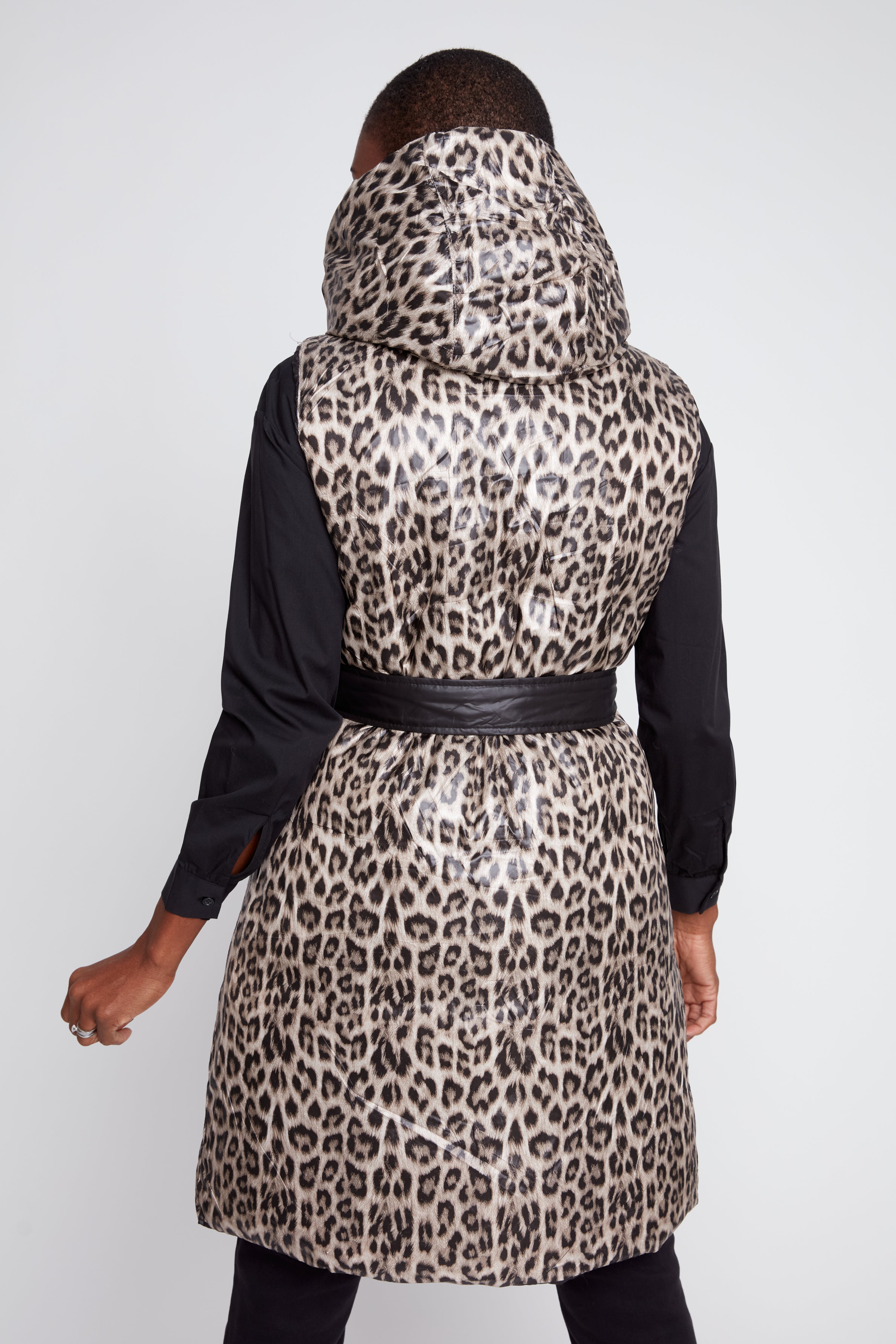 Gilet matelassé réversible à imprimé animalier